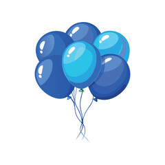 A colorful bunch of balloons tied together,