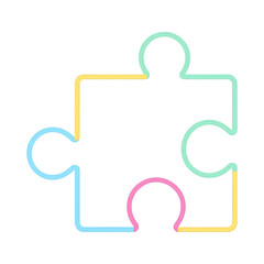 Obraz premium PNG Colorful puzzle piece outline