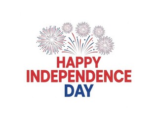 Celebrating independence with vibrant fireworks display isolated on white background