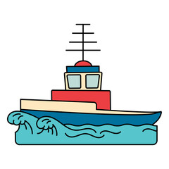 Obraz premium Launch boat water activity transport