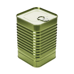 Single green metal storage can with secure lid