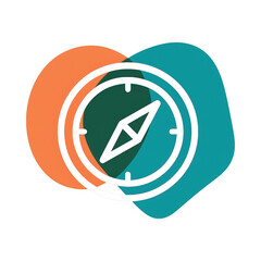 PNG Colorful compass icon design.