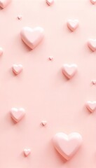 Fototapeta premium pink hearts background, Valentine's Day card