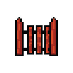 Pixel art yard fence graphic vector © Rizky