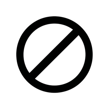 Black circle with diagonal line symbol.