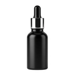 Elegant black dropper bottle with silver tip