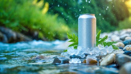 Refreshing beverage in natural setting