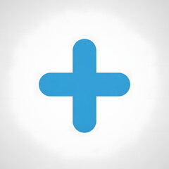 Fototapeta premium Blue plus sign icon symbol isolated on transparent background PNG