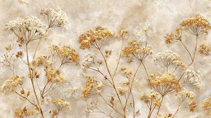 Dried Flower Bouquet on Textured Background