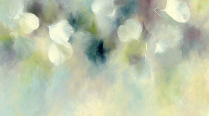 Soft Watercolor Blossoms on Light Background