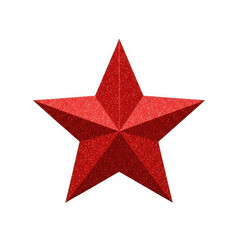 Vibrant red star with sparkling texture