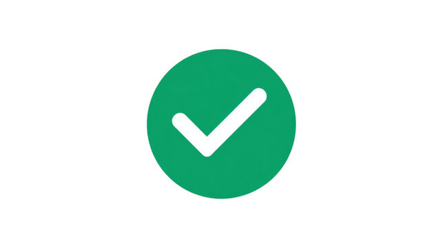 Green checkmark symbol on circle.