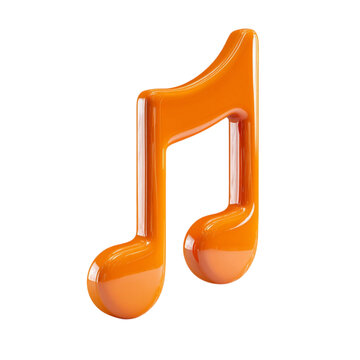 Orange music eighth note symbol.