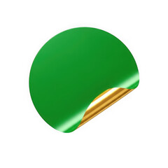 Vibrant green sphere with golden edge