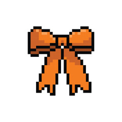 Pixel art decorative ribbon graphic vector