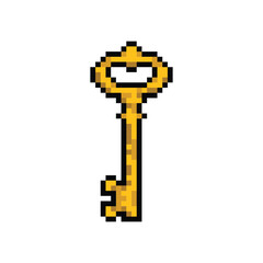Pixel art vintage key graphic design