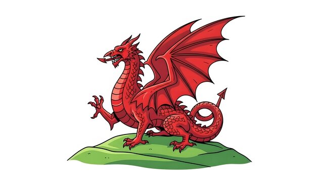 Happy st david's day red dragon celebrations wales