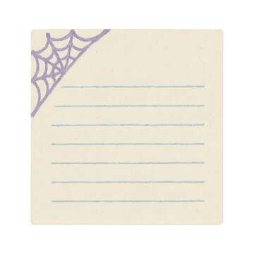 PNG Vintage lined paper with spiderweb.