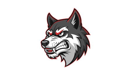 Obraz premium Aggressive wolf head illustration isolated on white background for design