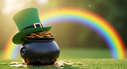 St patrick s day celebration with leprechaun s pot of gold