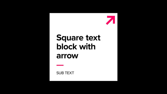 Square Text Block With Arrow