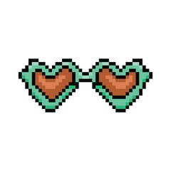 Pixel art stylish glasses graphic concept