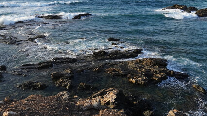 Fototapeta premium The sea and its force crashing on the coast