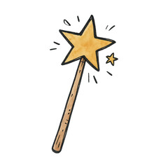 PNG Whimsical star wand illustration