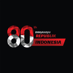 Logo Polygonal Hut RI 80th Indonesia Graphic