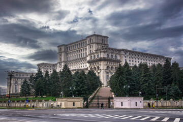 Fototapeta premium Palace of the Parliament in Bucharest, Romania, largest parliament building on the world.