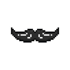 Pixel art stylish moustache graphic isolated