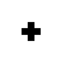 Fototapeta premium Symbolic Cross in Black: A minimalist representation of a bold black cross, standing out in stark contrast to its plain background. A timeless symbol of faith, healing, and hope.