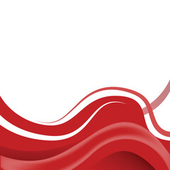 Red abstract wavy shapes transparent banner graphic