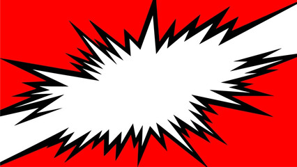 Naklejka premium Dynamic Comic Style Explosion on Red Background with White Accent Strip