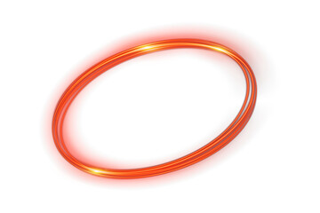 Bright red neon ring glowing in the dark with smooth light diffusion and minimalist futuristic style ideal for UI frames, cyber graphics, digital posters and modern abstract vector artwork
