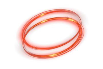 Half-curve red ring light effect creating a glowing semicircle with luxury flare sparkles ideal for elegant digital layouts, sci-fi elements, motion graphics and premium abstract vector backgrounds