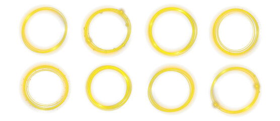 Yellow light speed twist PNG with flowing curved lines, bright motion blur and sparkling glow...