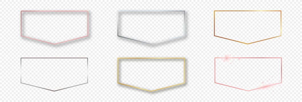 Set of six glowing frames