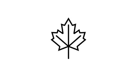 Obraz premium Minimalist maple leaf icon simple black and white vector illustration