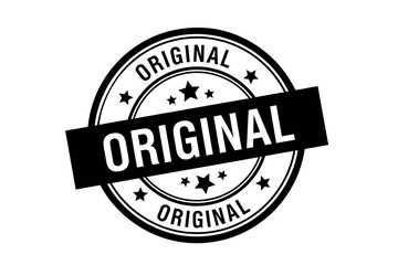 Fototapeta premium Black original stamp seal with stars