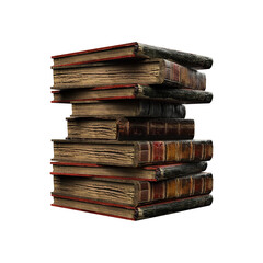 3d render old stacked books isolated