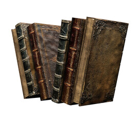 3d render old stacked books isolated