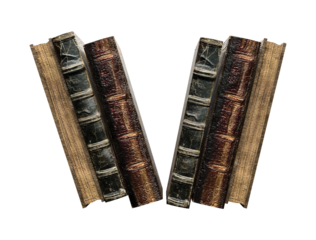 3d render old stacked books isolated