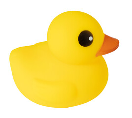 Yellow rubber duck toy cut out