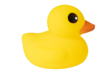 Yellow rubber duck toy cut out