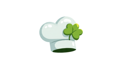 Chef's hat with shamrock emblem