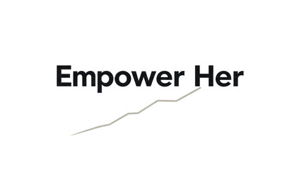 Empower Her graphic with rising line