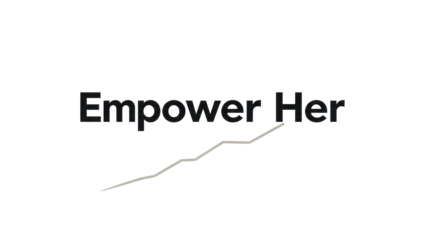 Empower Her graphic with rising line