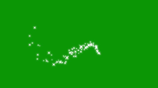 Glitter sparkle animated Black screen, sparkle glitter light effect, Sparkle twinkling star animation video, blinking shining stars, flat vector doodles, fairy light explosion on green background. 4k
