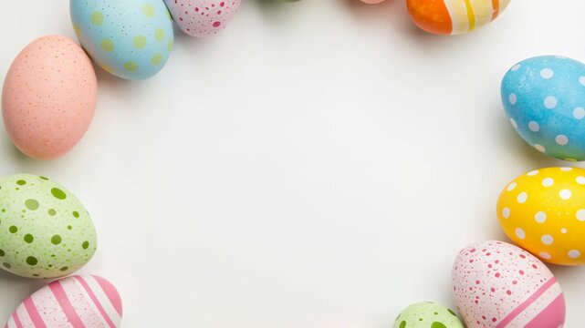 Colorful Easter Eggs in Circle Vibrant Spring Illustration Celebrating Cultural Traditions and Festive Arrangements